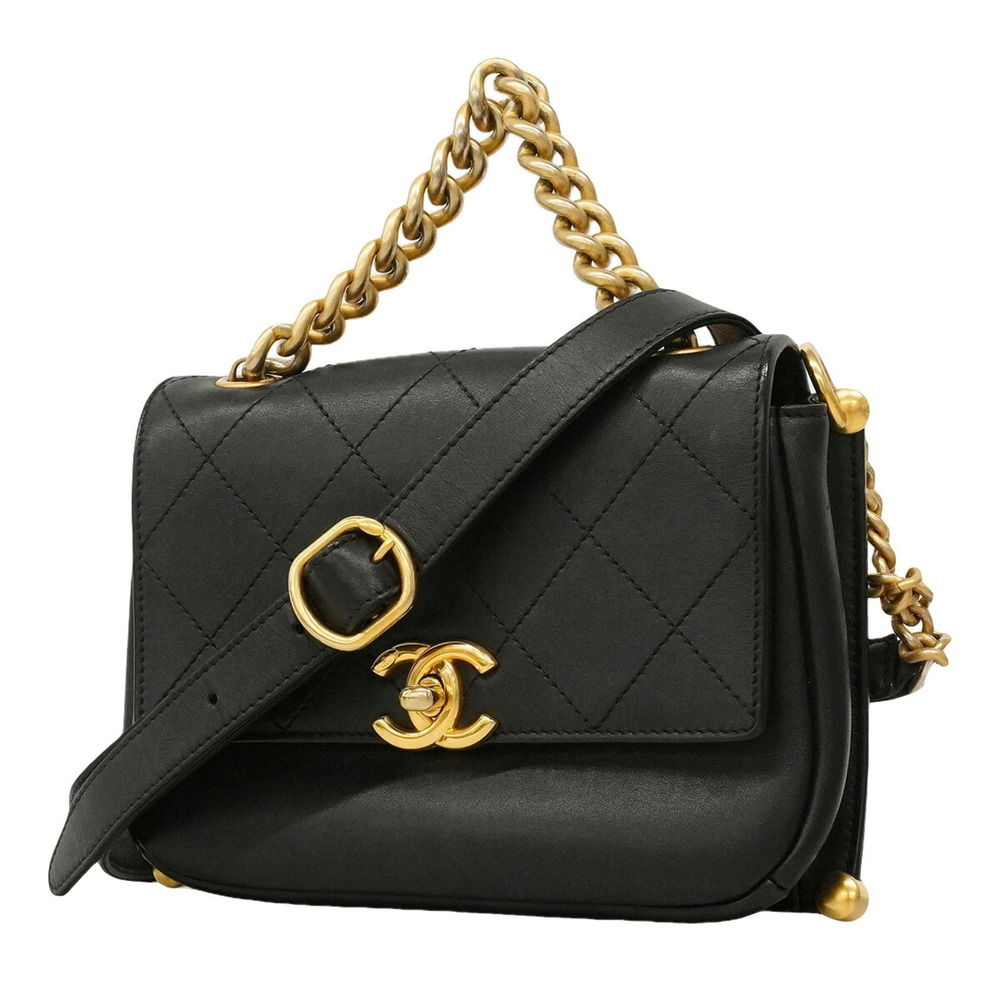 Chanel Matelassé Leather Shoulder Bag, Black, Women's